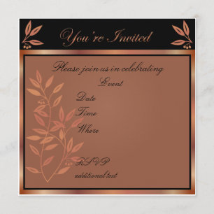 Invitación de fiesta personalizable en tonos bronc