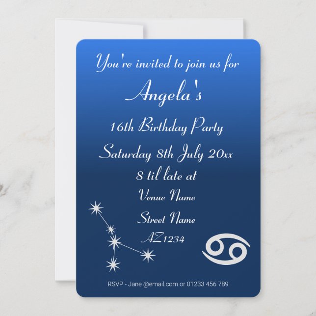 Invitación de fiesta personalizada de la galaxia d (Anverso)
