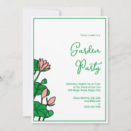 Invitación de fiesta personalizada de Lotus Garden