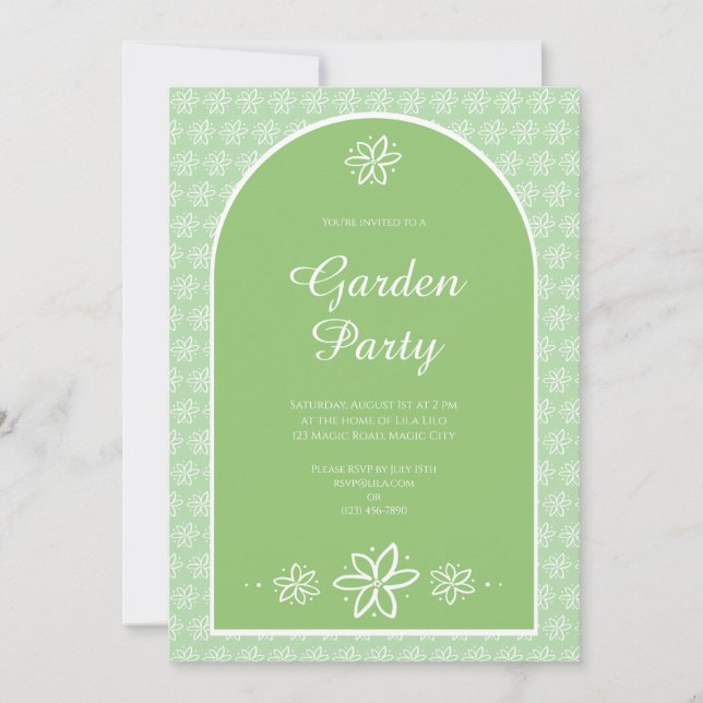 Invitación de fiesta personalizada para las flores (Anverso)