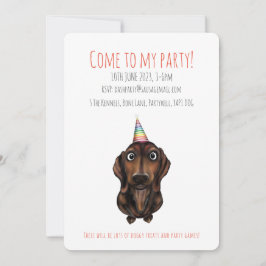 Invitación de fiesta personalizada para perro salc