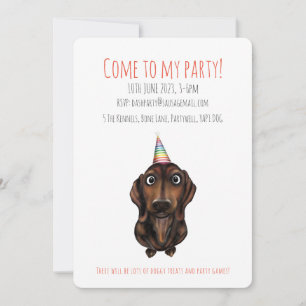 Invitación de fiesta personalizada para perro salc