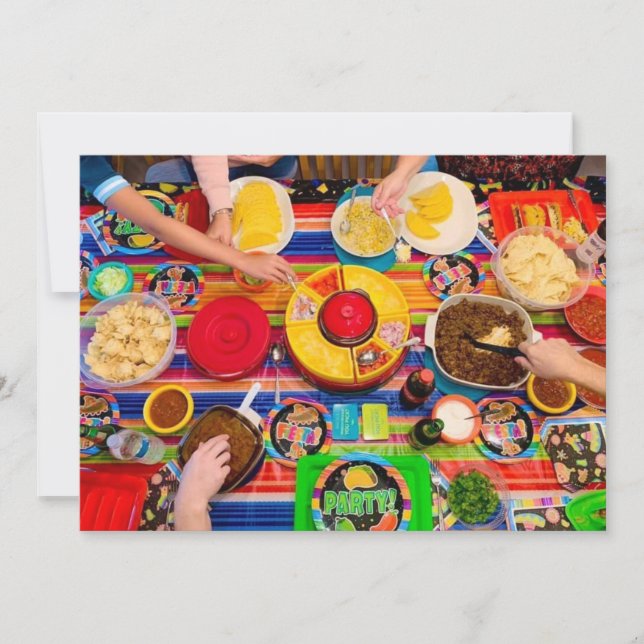 Invitación de fiesta personalizada Taco Fiesta (Anverso)