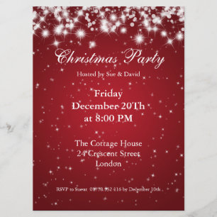 Invitación de fiesta Personalizado elegante rojo