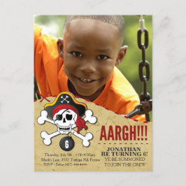 Invitación de fiesta pirata temática para niños
