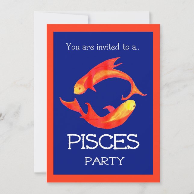 Invitación de fiesta 'Pisces' (Anverso)
