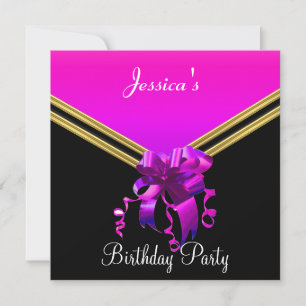 Invitación de fiesta popular de Black Pink y lazo