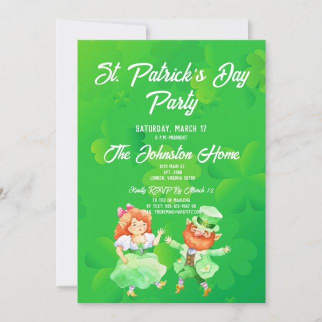 Invitación de fiesta por el Día de San Patricio (Anverso)