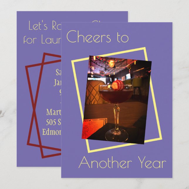 Invitación de fiesta por otro año (Anverso / Reverso)