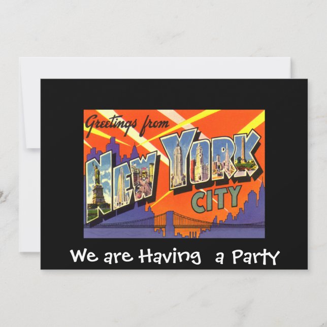 Invitación de fiesta privada de Nueva York (Anverso)