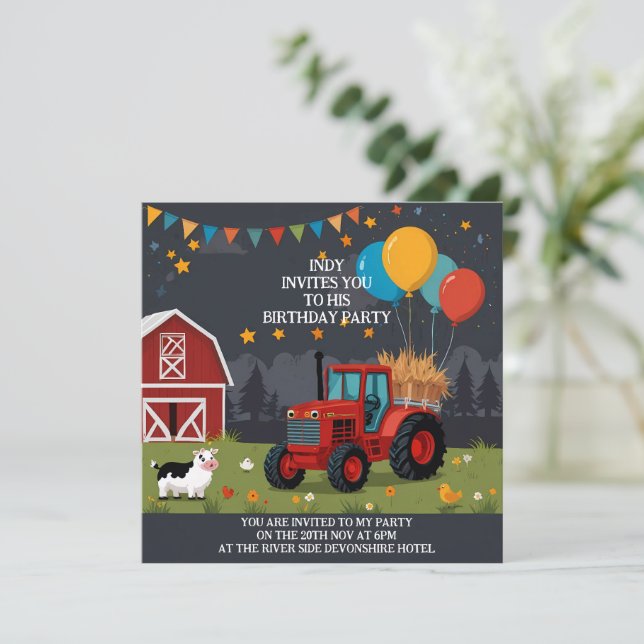 Invitación de fiesta que puedes personalizar a tu  (Anverso de pie)