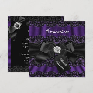 Invitación de fiesta Quinceañera de encaje y lazo