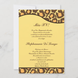 Invitación de Fiesta Quinceanera de leopardo amari