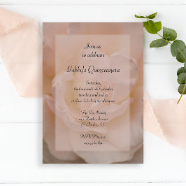 Invitación de fiesta Quinceanera de rosa pálido