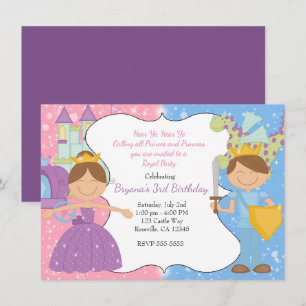Invitación de fiesta real del castillo de princesa