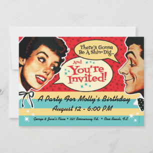 Invitación de fiesta realmente retro
