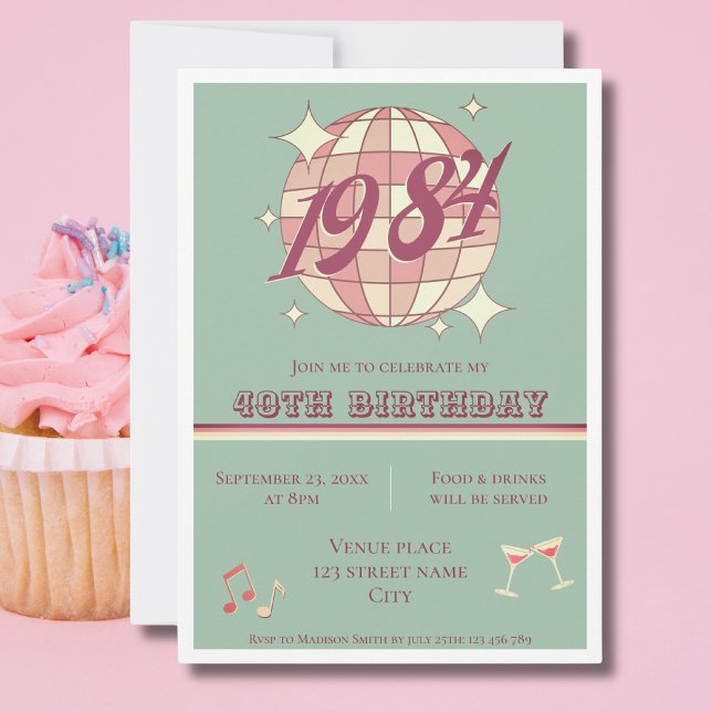 Invitación de fiesta retro de cumpleaños número 41 (Subido por el creador)