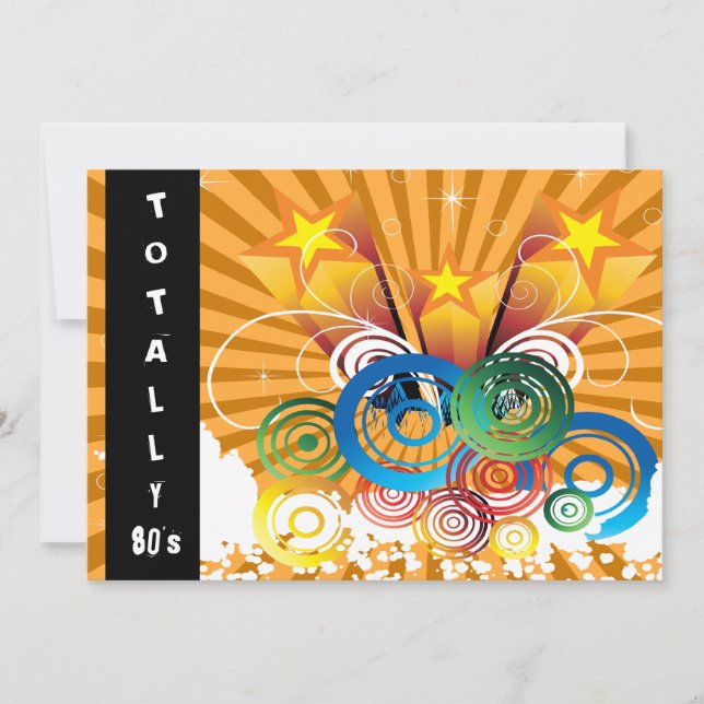Invitación de fiesta retro de los años 80 del nara (Anverso)