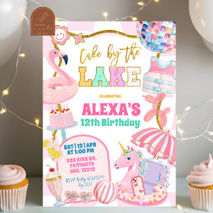 Invitación de fiesta Retro preppy Cake by the Lake