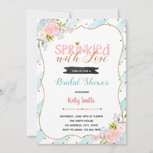 Invitación de fiesta rociada con amor (Anverso)