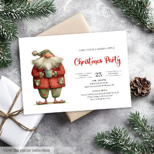 Invitación de fiesta roja y verde imprimible con h