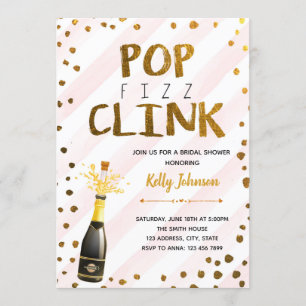 Invitación de fiesta rosa de cierre de pop fizz