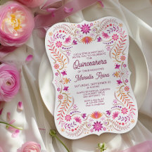 Invitación de Fiesta Rosa Quinceanera