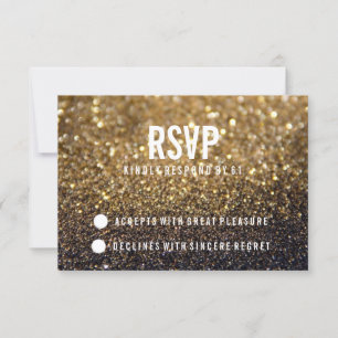 Invitación de Fiesta RSVP Fab de nuez de luz dor
