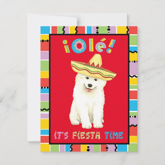 Invitación de Fiesta Samoyed (Anverso)