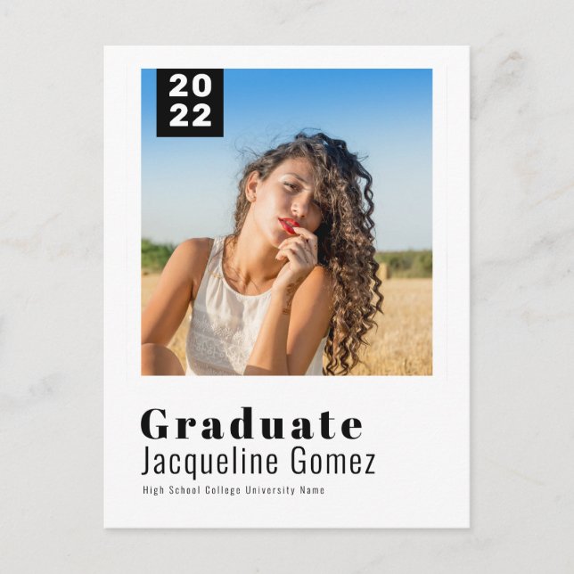 Invitación de fiesta simple de graduación de foto  (Anverso)