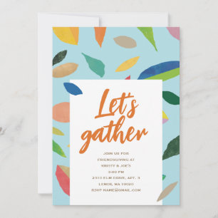 Invitación de fiesta Sky Blue de caída de hojas