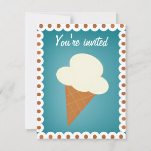 Invitación de fiesta social con crema de hielo