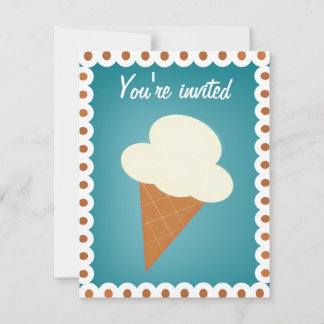 Invitación de fiesta social con crema de hielo
