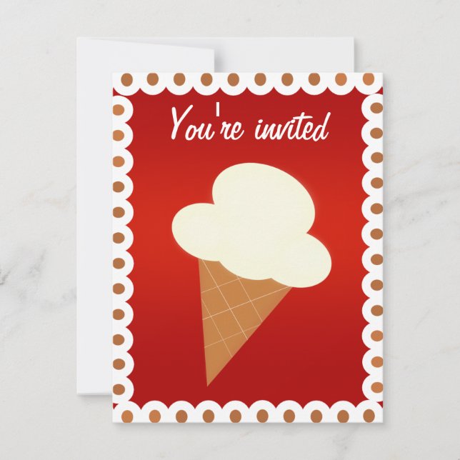 Invitación de fiesta social con crema de hielo (Anverso)