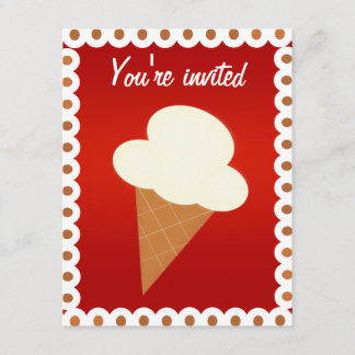 Invitación de fiesta social con crema de hielo