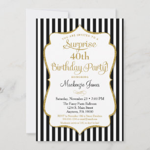 Invitación de fiesta sorpresa Adulto elegante de o