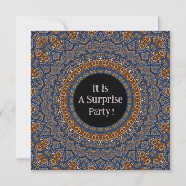 Invitación de fiesta sorpresa de Mandala decorativ (Anverso)