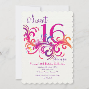 Invitación de Fiesta Swirls