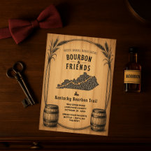 Invitación de fiesta temática de bourbon rústico d