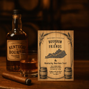 Invitación de fiesta temática de bourbon rústico d