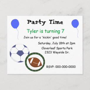 Invitación de fiesta temática de deportes
