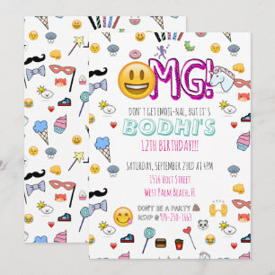 Invitación de fiesta temática de emoji