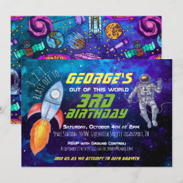 Invitación de fiesta temática de espacio exterior