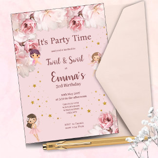 Invitación de fiesta temática de hadas para niños