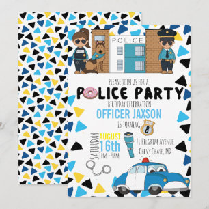 Invitación de fiesta temática de policía
