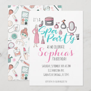 Invitación de fiesta temática de spa
