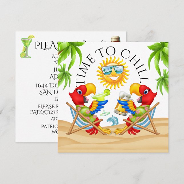 Invitación de fiesta TIME (Anverso / Reverso)