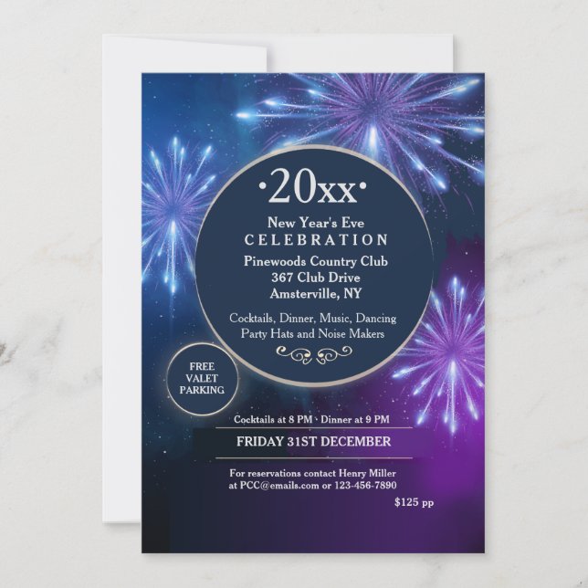 Invitación de fiesta toda la noche (Anverso)
