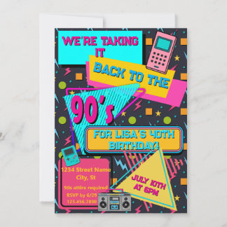 Invitación de fiesta totalmente genial con tema de