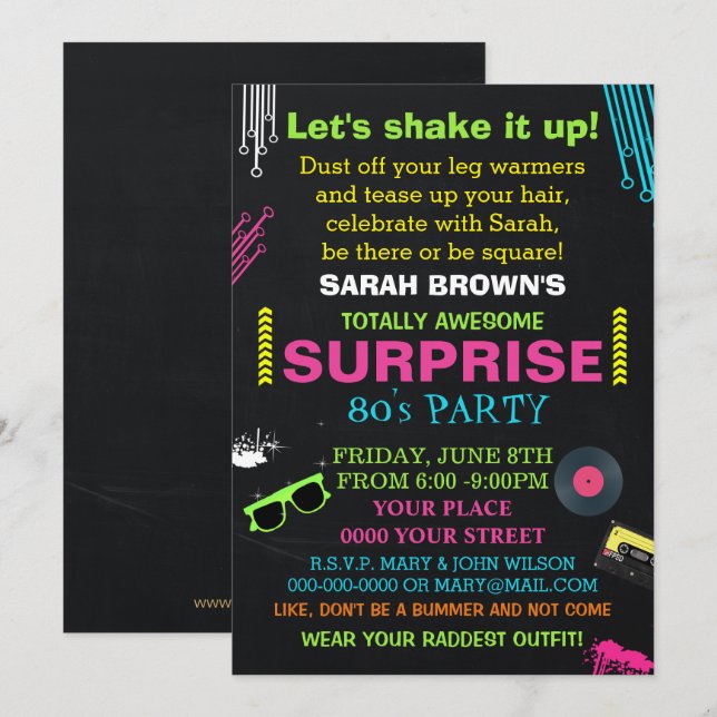 invitación de fiesta totalmente increíble de los 8 (Anverso / Reverso)